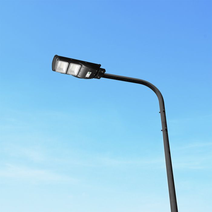 8W (1000Lm) LED päikesepaneelide tänavavalgusti, V-TAC, IP65, must, jaheda valge valgus 6000K