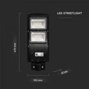 8W (1000Lm) LED päikesepaneelide tänavavalgusti, V-TAC, IP65, must, jaheda valge valgus 6000K