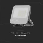 30W(5550Lm) LED Spotlight, V-TAC, IP65, black body and gray glass, warranty 2 years, cold white light 6500K