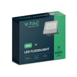 30W(5550Lm) LED Spotlight, V-TAC, IP65, black body and gray glass, warranty 2 years, cold white light 6500K