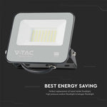 30W(5550Lm) LED Spotlight, V-TAC, IP65, black body and gray glass, warranty 2 years, cold white light 6500K