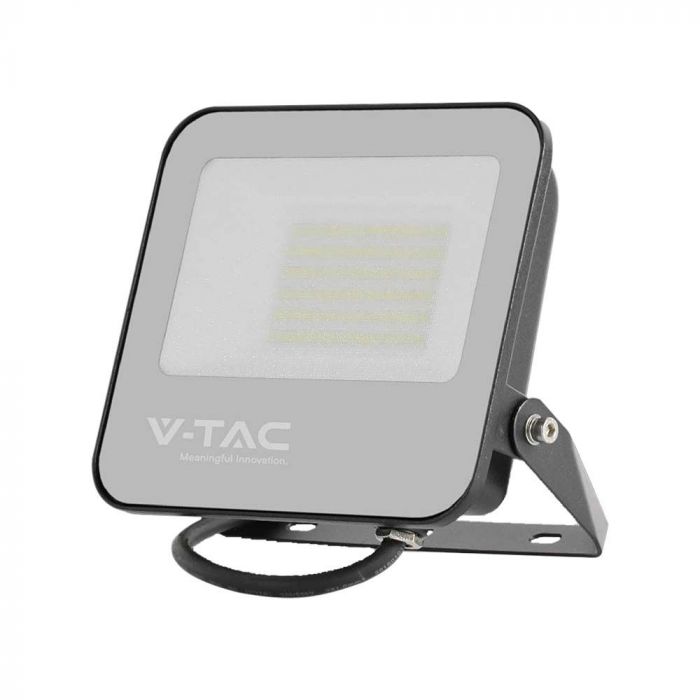 50W(9250Lm) LED Spotlight, V-TAC, IP65, black body and gray glass, warranty 2 years, neutral white light 4000K