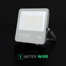 100W(18500Lm) LED prožektors, V-TAC VT-44105, CREE SMD, 185Lm/W, IP65, IK05, melns, 256x42x229mm, 1m kabelis, 115°, 6 gadu garantija, neitrāli balta gaisma 4000K