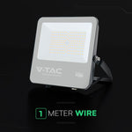 100W(18500Lm) LED prožektors, V-TAC VT-44105, CREE SMD, 185Lm/W, IP65, IK05, melns, 256x42x229mm, 1m kabelis, 115°, 6 gadu garantija, neitrāli balta gaisma 4000K