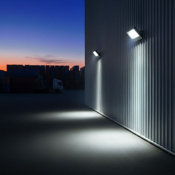 100W(18500Lm) LED prožektors, V-TAC VT-44105, CREE SMD, 185Lm/W, IP65, IK05, melns, 256x42x229mm, 1m kabelis, 115°, 6 gadu garantija, neitrāli balta gaisma 4000K