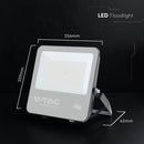 100W(18500Lm) LED prožektors, V-TAC VT-44105, CREE SMD, 185Lm/W, IP65, IK05, melns, 256x42x229mm, 1m kabelis, 115°, 6 gadu garantija, neitrāli balta gaisma 4000K