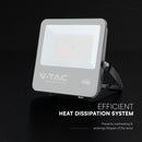 100W(18500Lm) LED prožektors, V-TAC VT-44105, CREE SMD, 185Lm/W, IP65, IK05, melns, 256x42x229mm, 1m kabelis, 115°, 6 gadu garantija, neitrāli balta gaisma 4000K