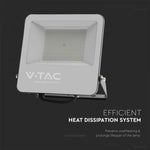 100W(18500Lm) LED-strålkastare utan rörelsesensor, V-TAC, IP65, svart hölje och grått glas, neutralvitt ljus 4000K
