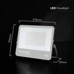 200W (37,000 lm) LED floodlight, V-TAC VT-44205, CREE SMD, 185 lm/W, IP65, IK05, black, 406 x 47 x 333 mm, 1-meter cable, 115°, 6-year warranty, neutral white light 4,000K