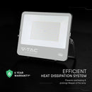 200W(37000Lm) LED prožektors, V-TAC VT-44205, CREE SMD, 185Lm/W, IP65, IK05, melns, 406x47x333mm, 1m kabelis, 115°, 6 gadu garantija, neitrāli balta gaisma 4000K