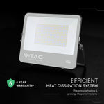 200W (37,000 lm) LED floodlight, V-TAC VT-44205, CREE SMD, 185 lm/W, IP65, IK05, black, 406 x 47 x 333 mm, 1-meter cable, 115°, 6-year warranty, neutral white light 4,000K