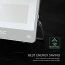 200W(37000Lm) LED prožektors, V-TAC VT-44205, CREE SMD, 185Lm/W, IP65, IK05, melns, 406x47x333mm, 1m kabelis, 115°, 6 gadu garantija, neitrāli balta gaisma 4000K