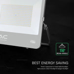 200W (37,000 lm) LED floodlight, V-TAC VT-44205, CREE SMD, 185 lm/W, IP65, IK05, black, 406 x 47 x 333 mm, 1-meter cable, 115°, 6-year warranty, neutral white light 4,000K