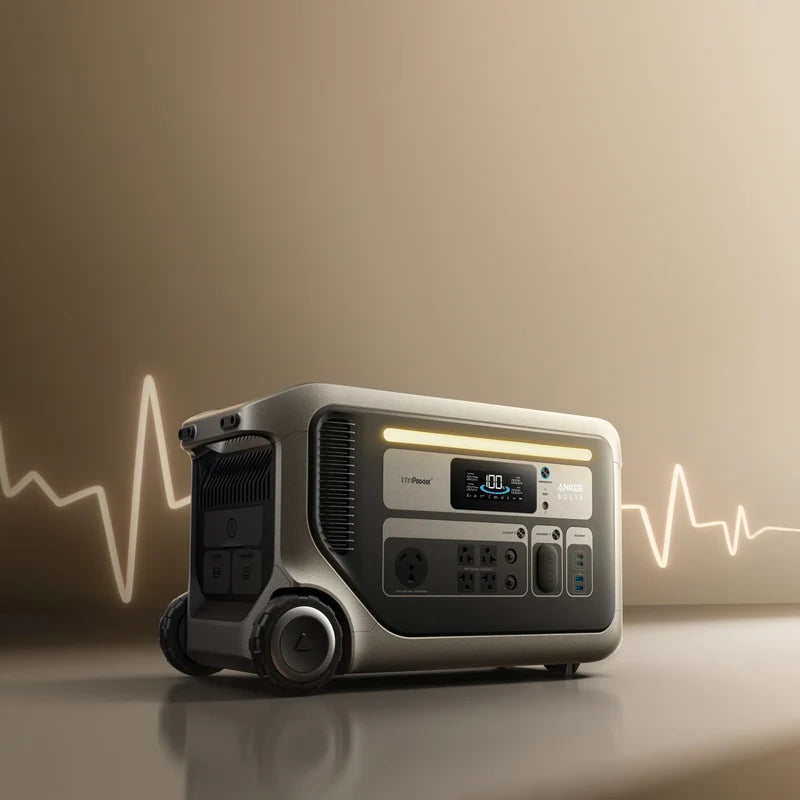 Anker SOLIX F3000 pārnēsājamā elektrostacija, 3072 Wh, 3600 W, LiFePO₄, līdz 2400 W saules uzlāde