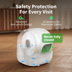 Pieejama no 20. oktobra Viedā automātiskā kaķu tualete PETKIT Purobot Max Pro 2 ar pašattīrīšanos, mākslīgā intelekta kameru, kaķu seju atpazīšanu, veselības uzraudzību, 8 l atkritumu tvertni un Wi-Fi. balta