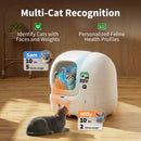 Viedā automātiskā kaķu tualete PETKIT Purobot Max Pro 2 ar pašattīrīšanos, mākslīgā intelekta kameru, kaķu seju atpazīšanu, veselības uzraudzību, 8 l atkritumu tvertni un Wi-Fi. balta