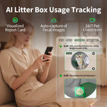 Pieejama no 20. oktobra Viedā automātiskā kaķu tualete PETKIT Purobot Max Pro 2 ar pašattīrīšanos, mākslīgā intelekta kameru, kaķu seju atpazīšanu, veselības uzraudzību, 8 l atkritumu tvertni un Wi-Fi. balta