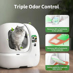 Pieejama no 20. oktobra Viedā automātiskā kaķu tualete PETKIT Purobot Max Pro 2 ar pašattīrīšanos, mākslīgā intelekta kameru, kaķu seju atpazīšanu, veselības uzraudzību, 8 l atkritumu tvertni un Wi-Fi. balta