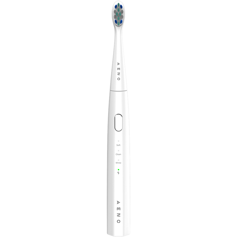AENO Sonic elektriskā zobu birste, DB7: Balta, 3 režīmi, 1 birstes galviņa + 2 uzlīmes, 30 000 apgriezieni minūtē, 100 dienas bez uzlādes, IPX7