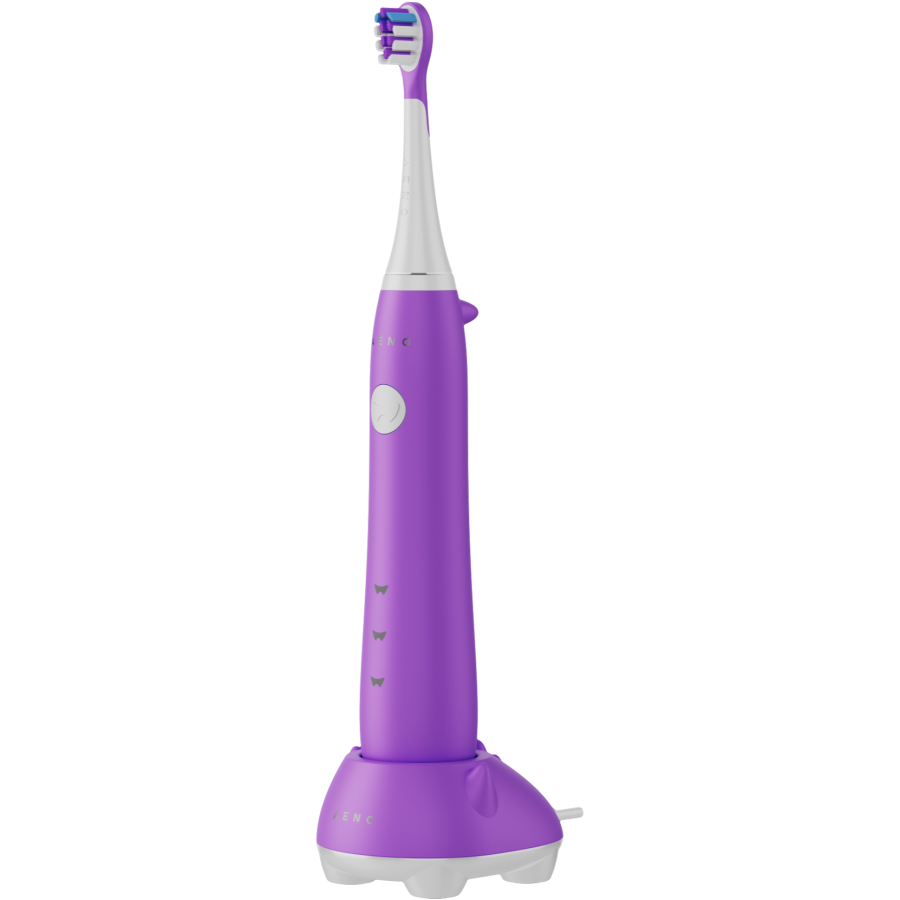 AENO bērnu elektriskā zobu birste DB9, violeta, 19 200 apgr./min, 3 režīmi, spiediena sensors, bezvadu uzlāde, 3 uzgaļi, IPX7
