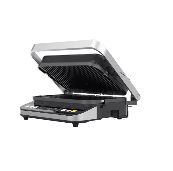 AENO Elektriskais grils EG5: 2000W, 2 sild. režīmi - apakšējais grils, abi grili, 6 iepriekš sagatavotas programmas, atsaldēšana noņemamas divpusējās plāksnes, plāksnes izmērs 320*220 mm.