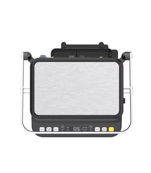 AENO Elektriskais grils EG5: 2000W, 2 sild. režīmi - apakšējais grils, abi grili, 6 iepriekš sagatavotas programmas, atsaldēšana noņemamas divpusējās plāksnes, plāksnes izmērs 320*220 mm.