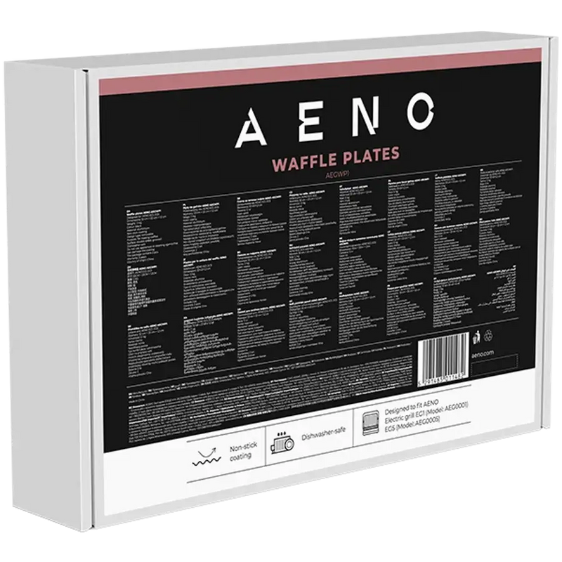 AENO vafeļu plākšņu komplekts AEG0001/AEG0005 elektriskajam grilam, nepiedegošs pārklājums, 290 × 234 mm, 2 gab.