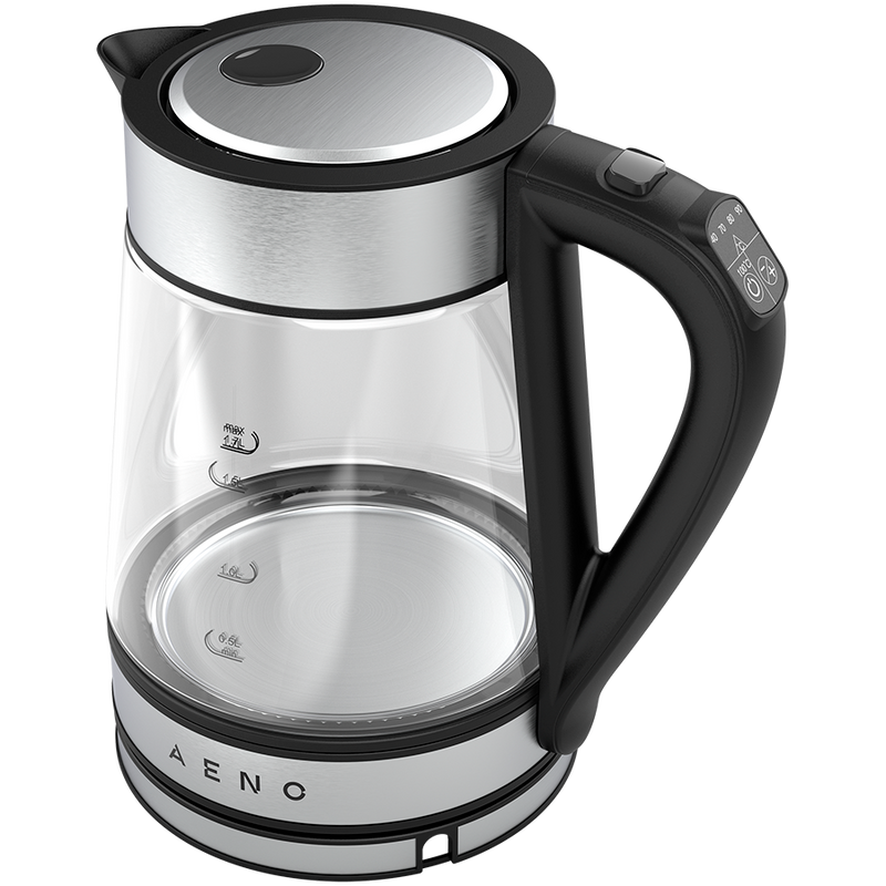 AENO Electric Kettle, Tongtai viedais Wi-Fi, stikla tējkanna, 220–240 V~, 50/60 Hz, 1850–2200 W, Strix, neto svars: 1,15 kg