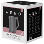 AENO elektriskā tējkanna EK4, 1,5 L, 1850–2200 W, ar STRIX termoregulatoru, dubultsienu konstrukcija, auksts korpuss, automātiska izslēgšanās, aizsardzība pret darbību bez ūdens