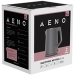 AENO elektriskā tējkanna EK4, 1,5 L, 1850–2200 W, ar STRIX termoregulatoru, dubultsienu konstrukcija, auksts korpuss, automātiska izslēgšanās, aizsardzība pret darbību bez ūdens
