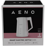 AENO elektriskā tējkanna EK8S Smart: 1850–2200 W, 1,7 L, Strix, dubultsienu korpuss, temperatūras kontrole, uzturēšanas funkcija, vadība caur Wi-Fi, LED displejs, nesakarstošs korpuss, automātiska izslēgšanās, aizsardzība pret darbību bez ūdens
