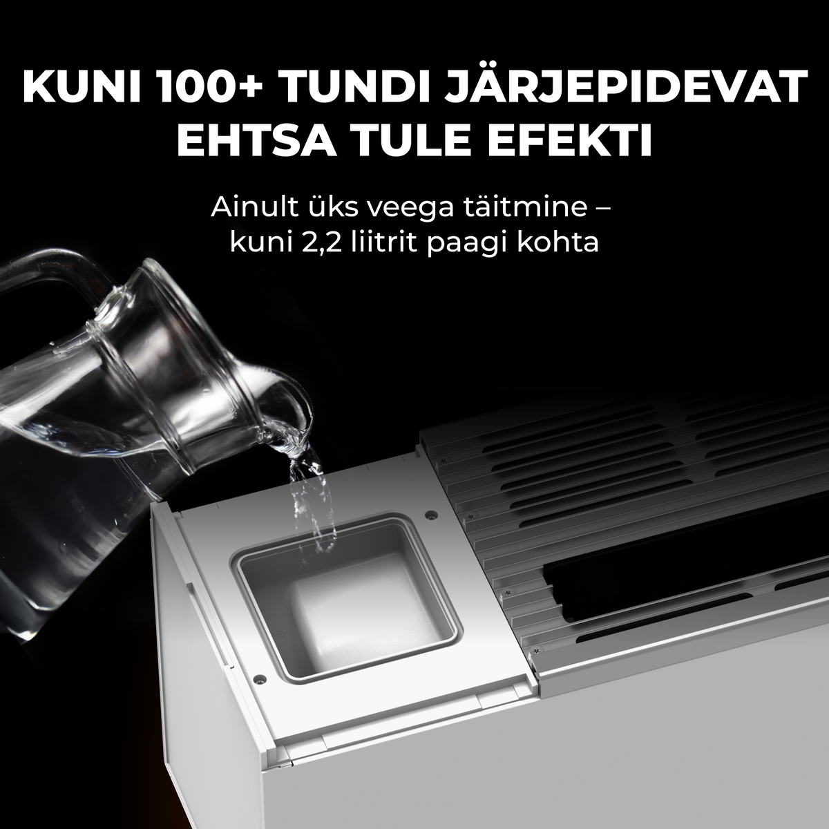AENO FH1S Premium Space Fire sildītājs, 2000 W, Wi-Fi, balts