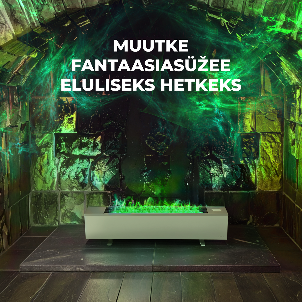 AENO FH1S Premium Space Fire sildītājs, 2000 W, Wi-Fi, balts