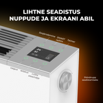 AENO FH1S Premium Space Fire sildītājs, 2000 W, Wi-Fi, balts