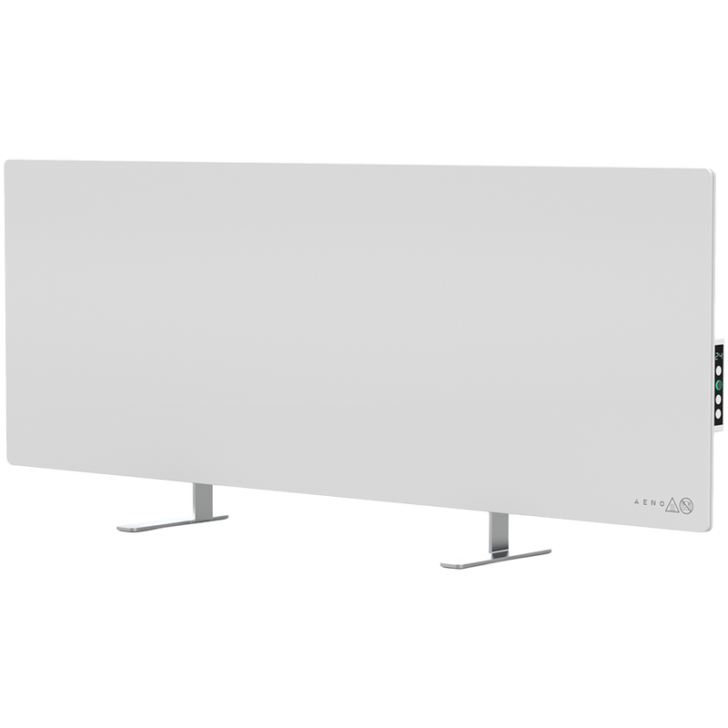 AENO Premium Eco Smart Heater, 700 W, rūdīts stikls, infrasarkanā + konvekcijas apkures tips, LED displejs, kontaktdakšas tips: Eiropa (E/F tips), BALTS