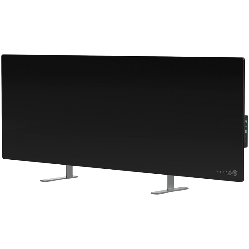 AENO Premium Eco Smart Heater, 700 W, rūdīts stikls, infrasarkanā + konvekcijas apkures tips, LED displejs, kontaktdakšas tips: Eiropa (E/F tips), MELNS