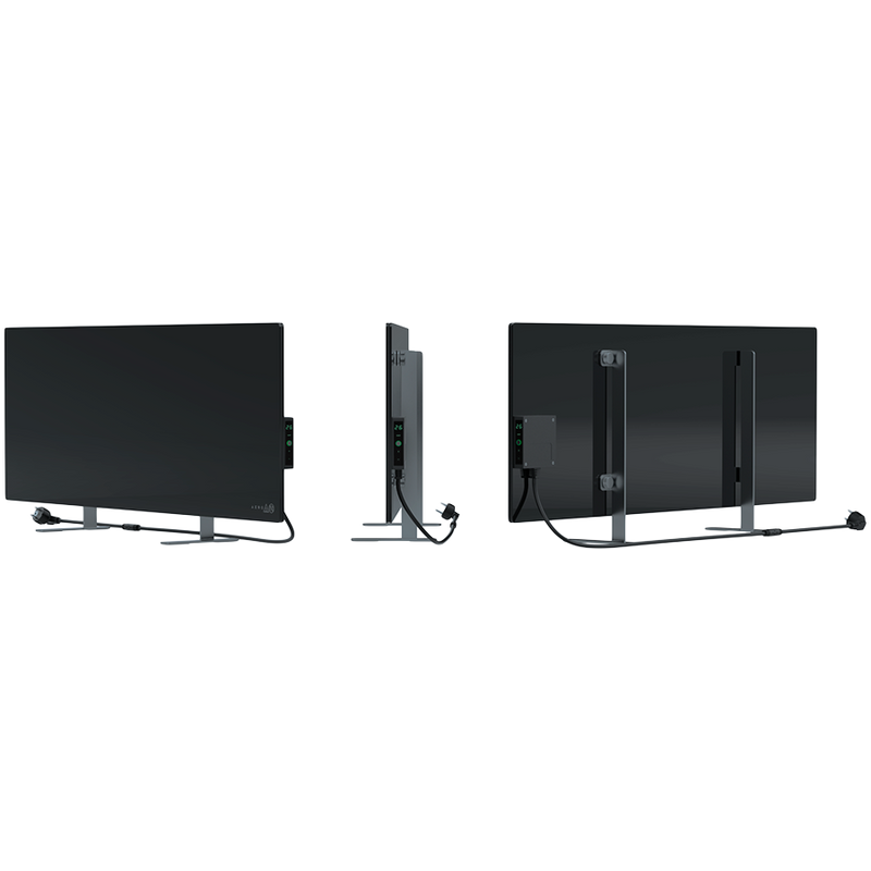 AENO Premium Eco Smart Heater, 700 W, rūdīts stikls, infrasarkanā + konvekcijas apkures tips, LED displejs, kontaktdakšas tips: Eiropa (E/F tips), MELNS