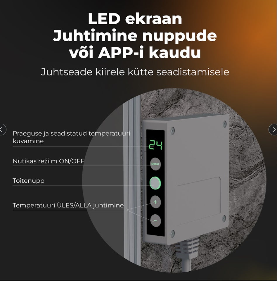 AENO Premium Eco Smart Heater GH6S AGH0006S viedais infrasarkanais sildītājs, 700 W, Wi-Fi, LED displejs, Antique Marble Limited Edition
