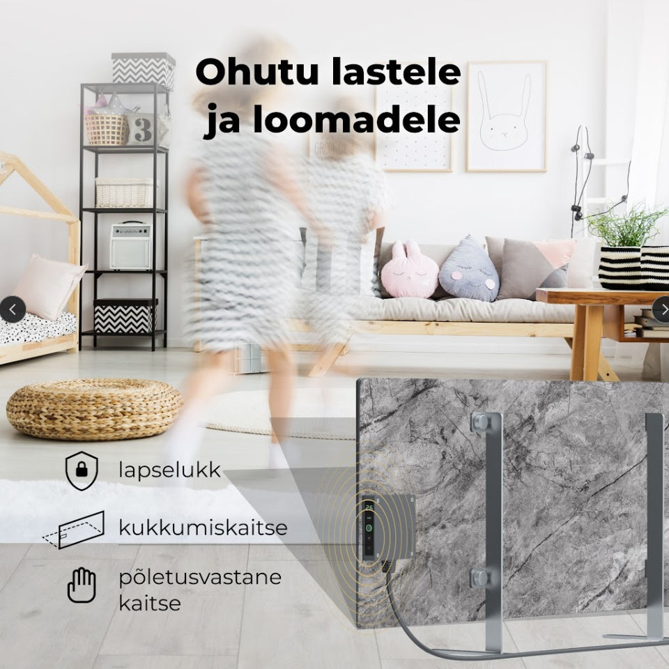 AENO Premium Eco Smart Heater GH6S AGH0006S viedais infrasarkanais sildītājs, 700 W, Wi-Fi, LED displejs, Antique Marble Limited Edition