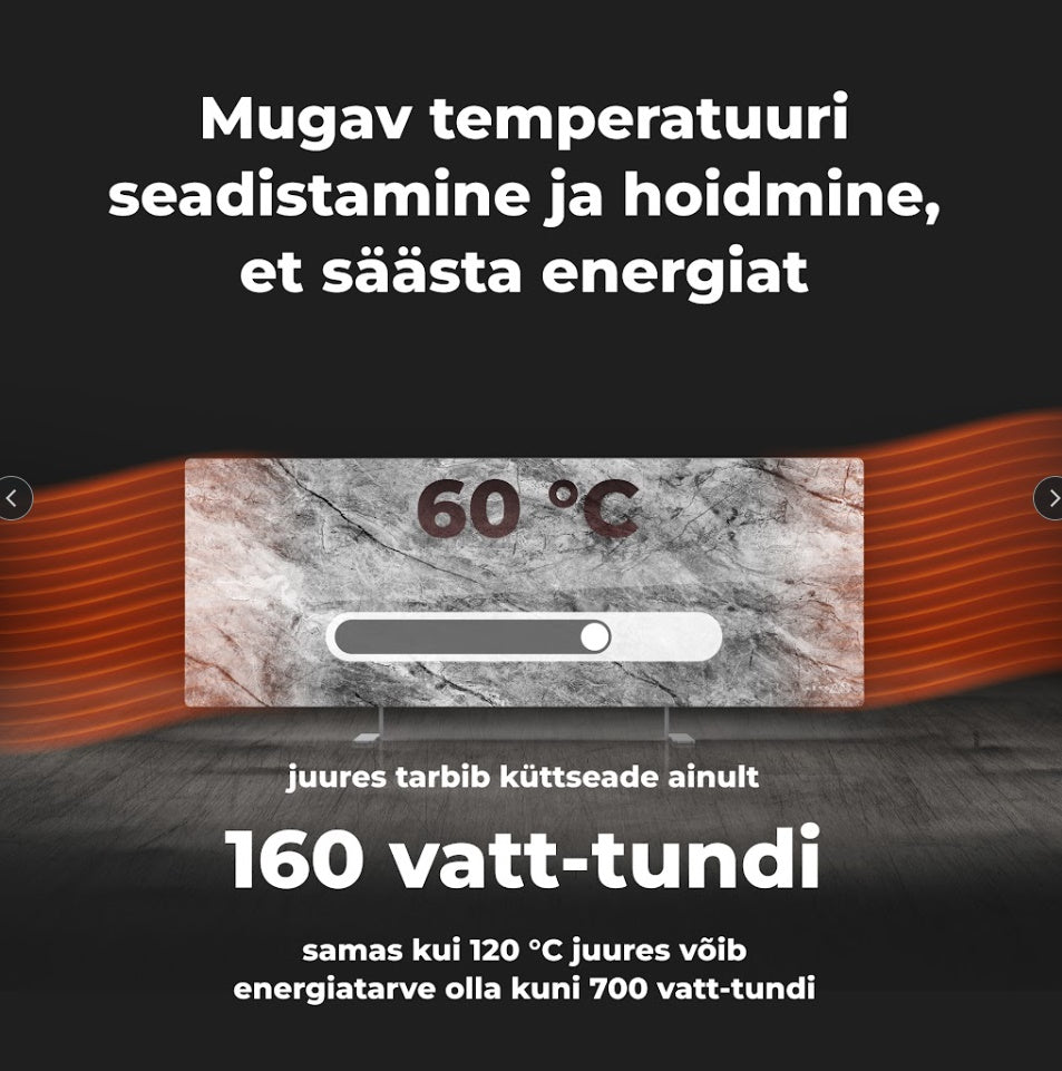 AENO Premium Eco Smart Heater GH6S AGH0006S viedais infrasarkanais sildītājs, 700 W, Wi-Fi, LED displejs, Antique Marble Limited Edition