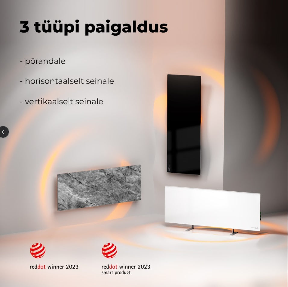 AENO Premium Eco Smart Heater GH6S AGH0006S viedais infrasarkanais sildītājs, 700 W, Wi-Fi, LED displejs, Antique Marble Limited Edition