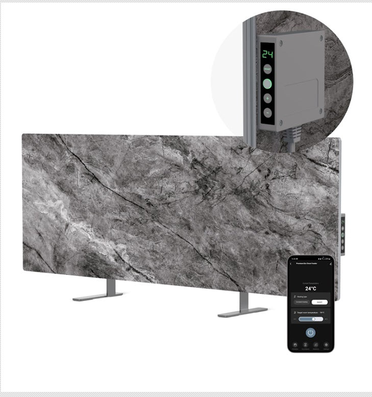 AENO Premium Eco Smart Heater GH6S AGH0006S viedais infrasarkanais sildītājs, 700 W, Wi-Fi, LED displejs, Antique Marble Limited Edition
