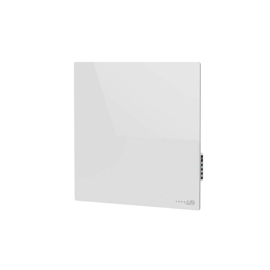 Настенный обогреватель AENO Premium Eco Smart Quadro, 500 Вт, 50x50 см, панель из закаленного стекла, инфракрасный + конвекционный нагрев, LED-дисплей, европейская вилка (тип E/F), белый