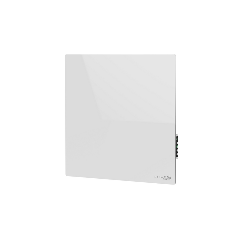 AENO Premium Eco Smart Quadro sienas sildītājs, 500 W, 50x50 cm, rūdīta stikla panelis, infrasarkanā + konvekcijas sildīšana, LED displejs, Eiropas kontaktdakša (E/F tips), balts