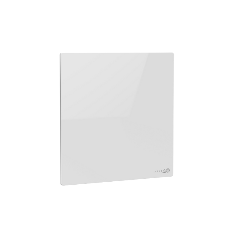 AENO Premium Eco Smart Quadro sienas sildītājs, 500 W, 50x50 cm, rūdīta stikla panelis, infrasarkanā + konvekcijas sildīšana, LED displejs, Eiropas kontaktdakša (E/F tips), balts