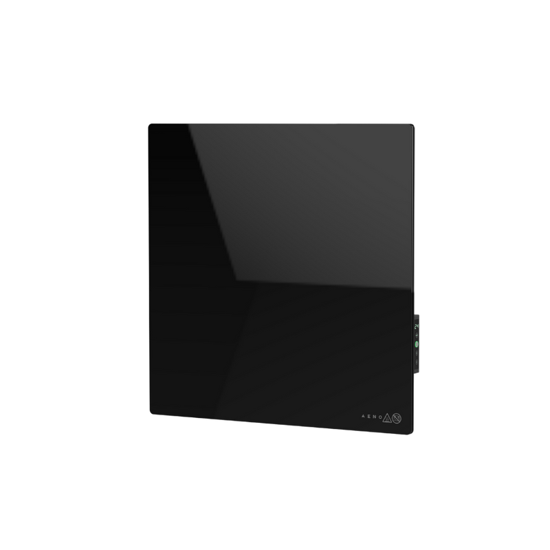 AENO Premium Eco Smart Quadro seinakütteseade, 500 W, 50x50 cm, karastatud klaaspaneel, infrapuna + konvektsiooniküte, LED-ekraan, Euroopa pistik (tüüp E/F), must