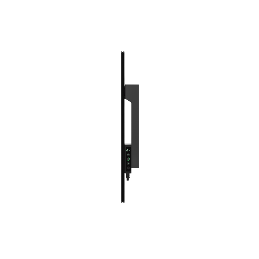 AENO Premium Eco Smart Quadro sienas sildītājs, 500 W, 50x50 cm, rūdīta stikla panelis, infrasarkanā + konvekcijas sildīšana, LED displejs, Eiropas kontaktdakša (E/F tips), melns