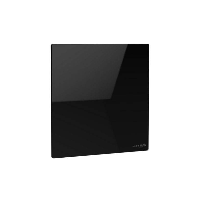 AENO Premium Eco Smart Quadro seinakütteseade, 500 W, 50x50 cm, karastatud klaaspaneel, infrapuna + konvektsiooniküte, LED-ekraan, Euroopa pistik (tüüp E/F), must