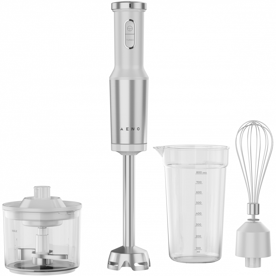 AENO rokas blenderis HB4W, 1200 W, balts, Tiger Teeth asmens, putotājs, smalcinātājs 500 ml un mērtrauks 800 ml