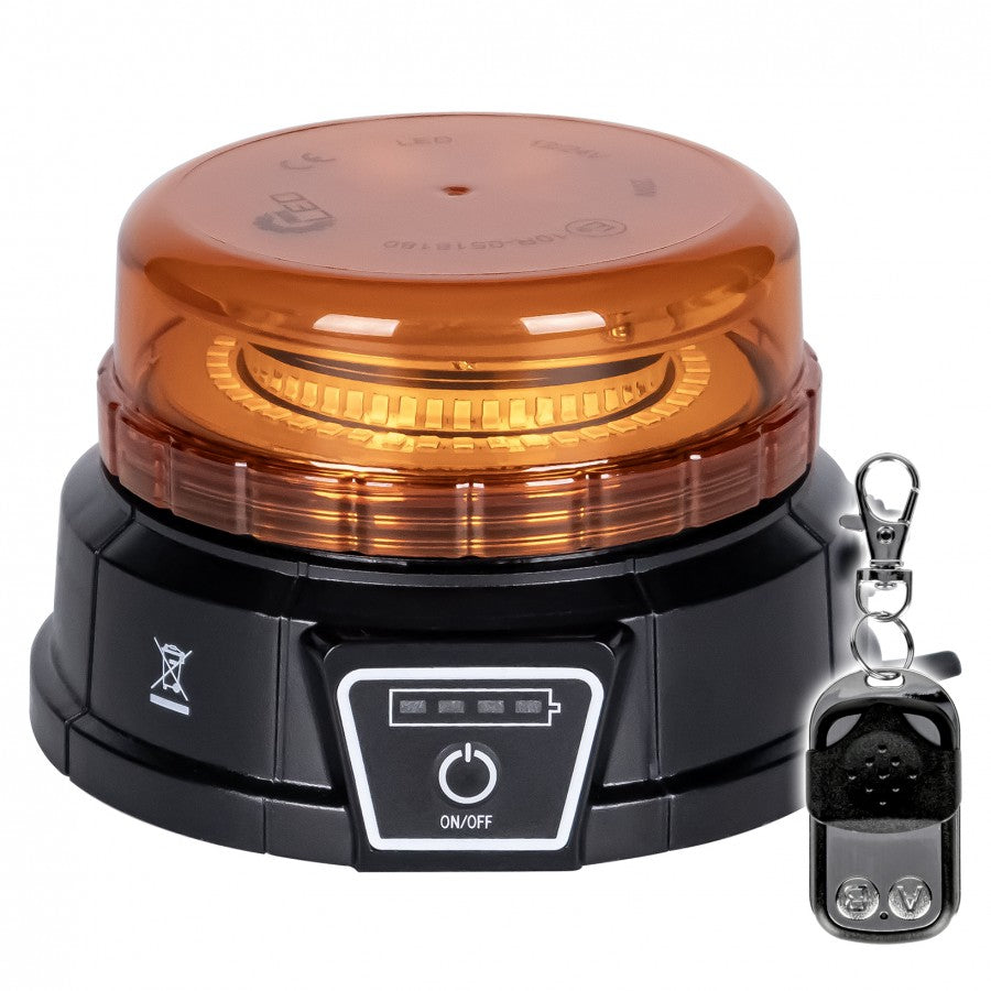 KAMAR LED strobo brīdinājuma bāklampa LW0030-ALR-2-WL-RC 20 W 12/24 V IP65 ar magnētu, tālvadību un 45 LED